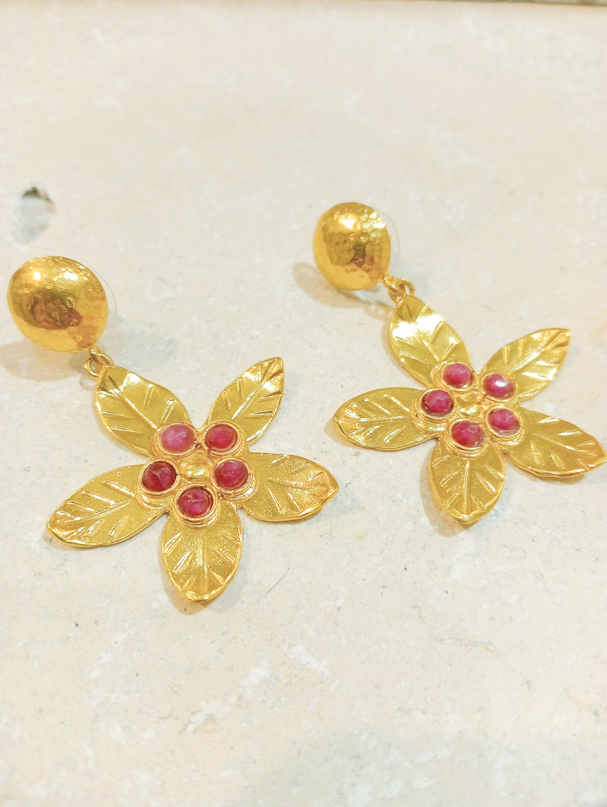 Boucles d'oreille - Fleurs fuchsia