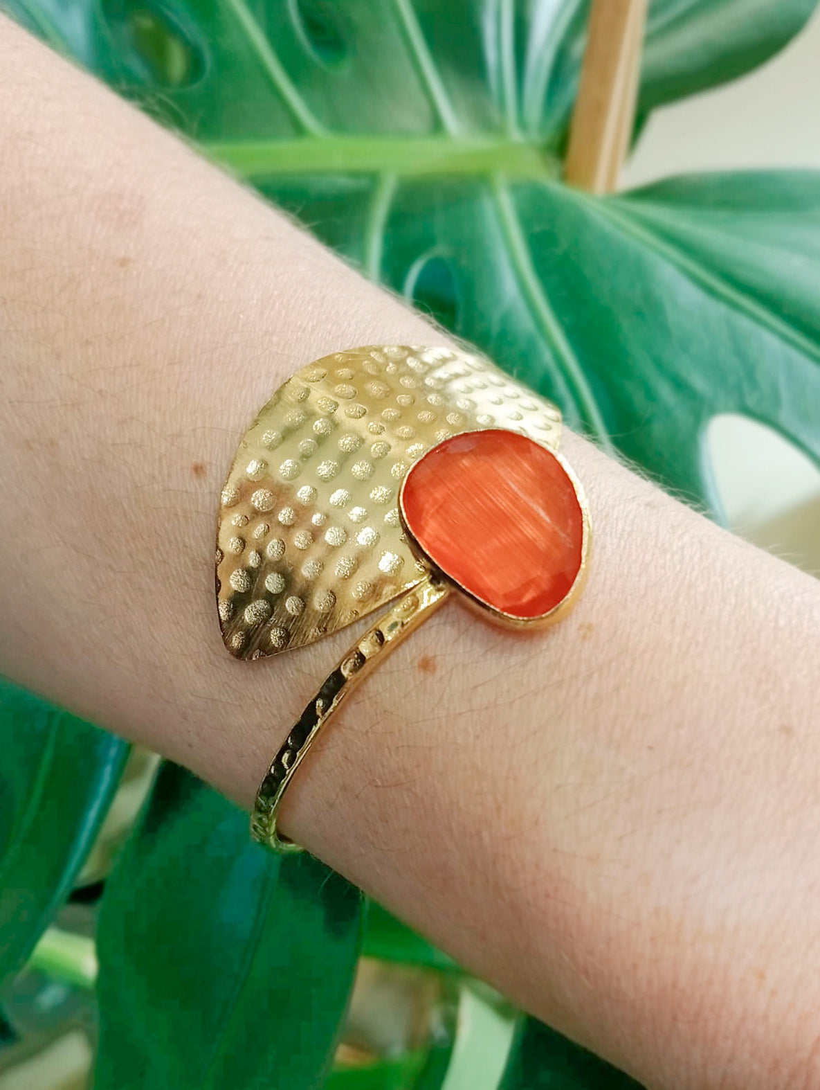 Bracelet jonc Feuille
