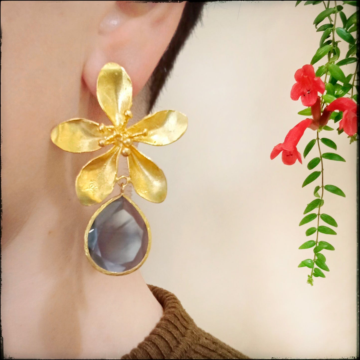 Boucles d'oreille Fleur